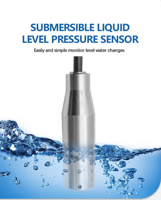 4-20mA জল এবং তেল স্তর পরিমাপের জন্য ডুবযোগ্য জল স্তর সেন্সর কাজের তাপমাত্রা -20-80C RS485 IIC ইন্টারফেস 0