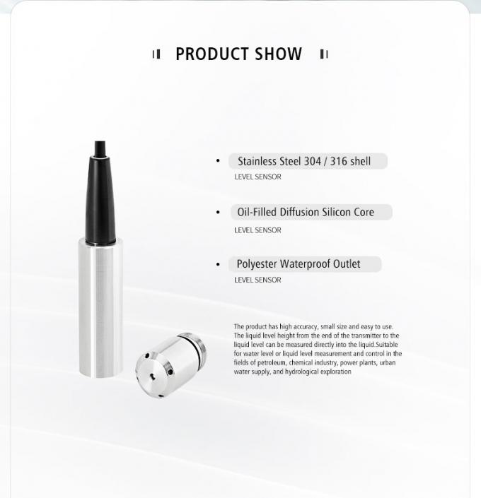 রুইজিয়া থ্রো-ইন ডুবযোগ্য জল স্তর সেন্সর চাপ স্তর ট্রান্সমিটার ওয়াটার ট্যাঙ্ক স্তর ট্রান্সডুসার 1